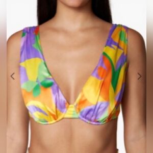 WeWoreWhat Underwire Colorful V-Neck Top, Womens Size Large NWT